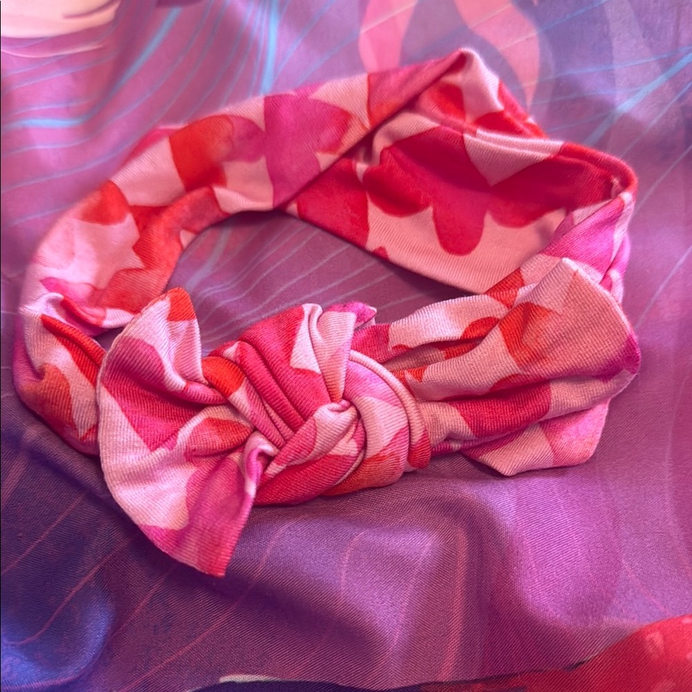Little Sleepies Pink and Red hearts Headband